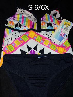 Candy Girl Tankini 2 Piece Swimsuit Set Size Small 6/6x